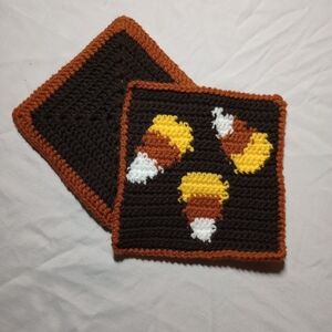 Crochet Candy Corn Pot Holders